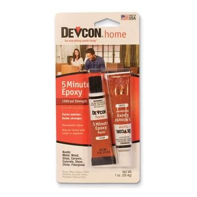 Devcon Home 5 Minute Epoxy Adhesive Two 1/2oz Tubes JT5217, MPN: JT5217, 654207164227