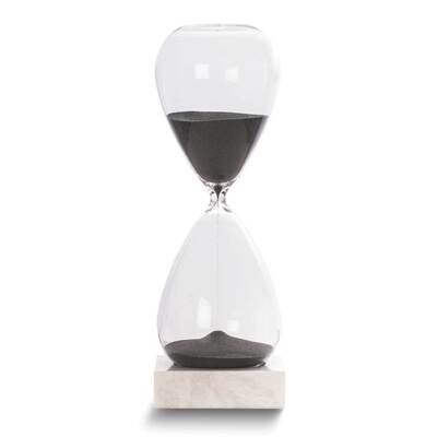Black Sand Hand-blown Glass with Marble Base 90-Minute Hourglass GM24148BK, MPN: GM24148BK, 7971402…
