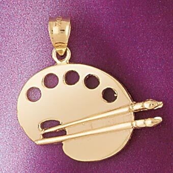 Dazzlers Jewelry Painter Painting Pendant Necklace Charm Bracelet in Yellow, White or Rose Gold 641…