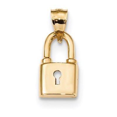 Lock Pendant 14k Gold Polished K5837, MPN: K5837, 191101677298