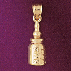 Dazzlers Jewelry Baby Bottle Pendant Necklace Charm Bracelet in Yellow, White or Rose Gold 5917, MP…