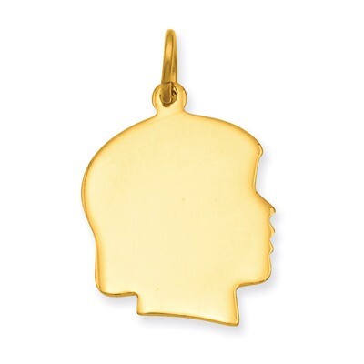 Kelly Waters Large Polished Engravable Girl&#39;s Head Charm Gold-plated KW373, MPN: KW373, 191101488191