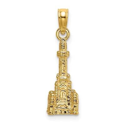 Chicago Water Tower Charm 14k Gold 3-D K7144, MPN: K7144, 637218008612