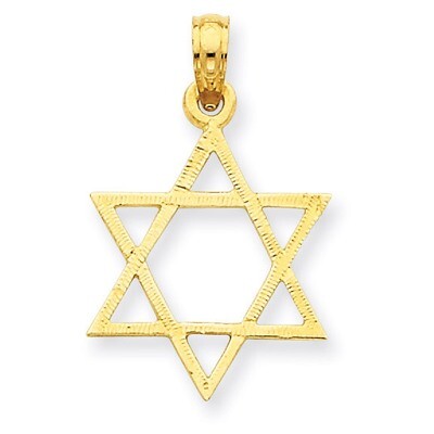 Star of David Pendant 14k Gold D3801, MPN: D3801, 637218016211