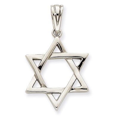 Star of David Pendant 14k White Gold K545, MPN: K545, 883957266091
