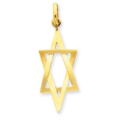 Elongated Star of David Pendant 14k Gold K3796, MPN: K3796, 637218128228