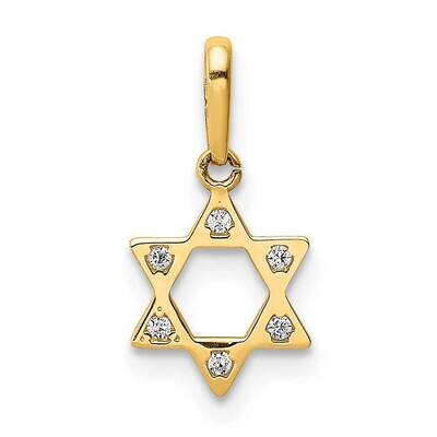 Star of David Pendant 14k Gold CZ Diamond YC1401, MPN: YC1401, 191101902406