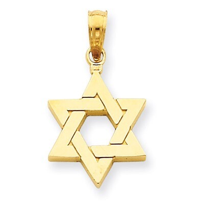 Star of David Pendant 14k Gold Polished D1691, MPN: D1691, 637218052233