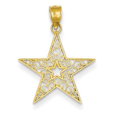 Filigree Star Pendant 14k Gold K4807, MPN: K4807, 883957140513