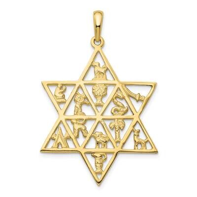 Star of David 12 Tribes Pendant 10k Gold 10D894, MPN: 10D894,