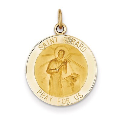 Saint Gerard Medal Pendant 14k Gold XR624, MPN: XR624, 883957383798