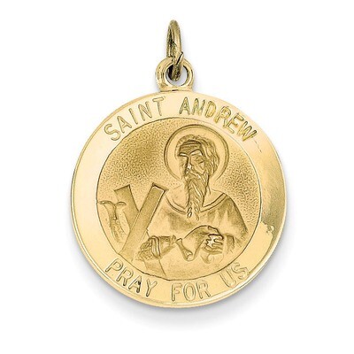 Saint Andrew Medal Pendant 14k Gold XR616, MPN: XR616, 883957475523