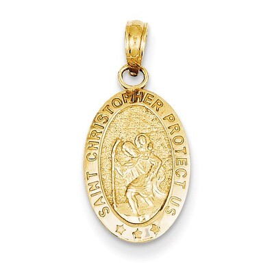 Saint Christopher Medal Pendant 14k Gold K5082, MPN: K5082, 637218016167