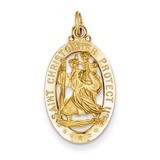 Saint Christopher Medal Pendant 14k Gold XR383, MPN: XR383, 886774582481