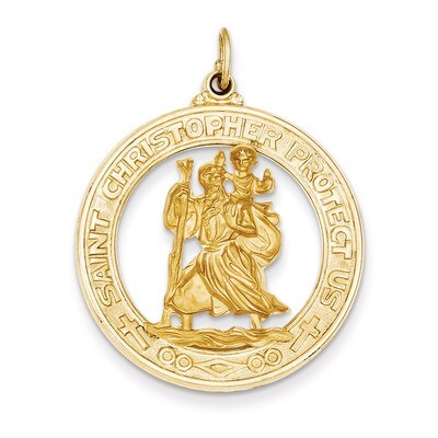 Saint Christopher Medal Pendant 14k Gold XR382, MPN: XR382, 886774582436