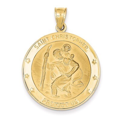 Saint Christopher Medal Pendant 14k Gold M1487, MPN: M1487, 29954250262
