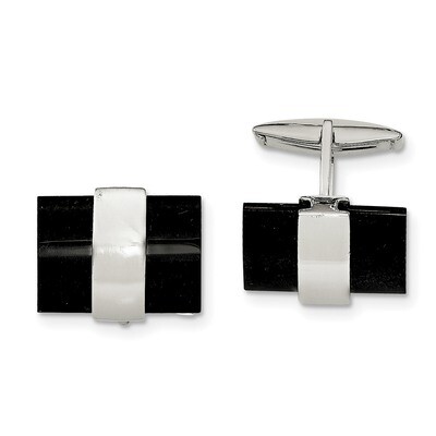 Onyx Cufflinks Sterling Silver QQ583, MPN: QQ583,