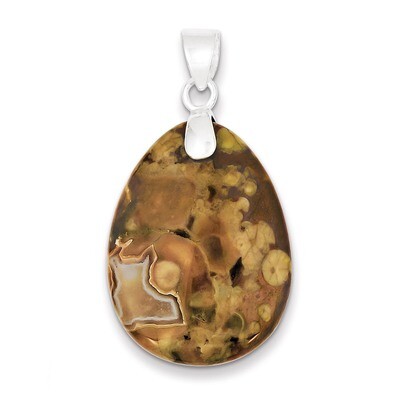 Poppy Jasper Pendant Sterling Silver QP1259, MPN: QP1259, 723252488500