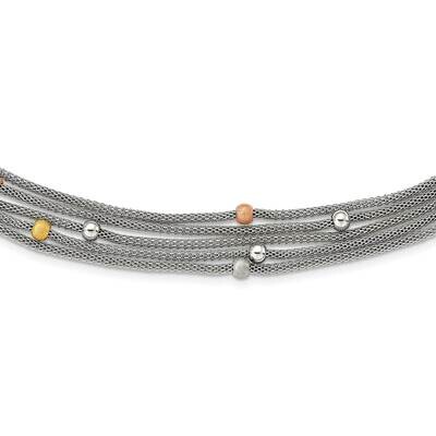 Rose and Yellow IP-plated Mesh Necklace Stainless Steel SRN2193-20.5 by Chisel, MPN: SRN2193-20.5, …