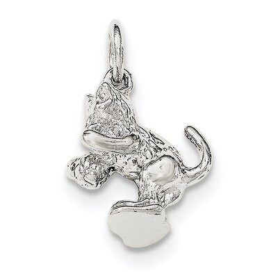 Cat Playing with Ball Pendant Sterling Silver Polished QC8886, MPN: QC8886, 191101360497