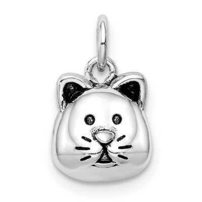 Antiqued Cat Head Pendant Sterling Silver Rhodium-plated QC9521, MPN: QC9521, 886774080819