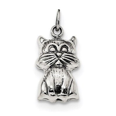 Cat Charm Sterling Silver Antiqued QC9310, MPN: QC9310, 883957934532