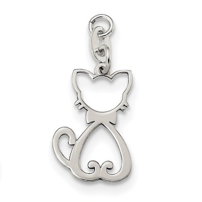 Cat Charm Sterling Silver Polished QC9307, MPN: QC9307, 886774070100