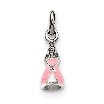 Children&#39;S Pink Enameled Princess Pendant Sterling Silver QP4093, MPN: QP4093, 191101469947