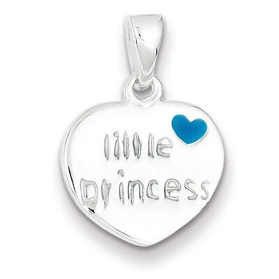 Enameled Little Princess Heart Pendant Sterling Silver QC6035, MPN: QC6035, 883957914183