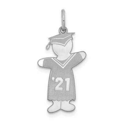 Class of 2021 Boy Cuddle Charm Sterling Silver Rhodium-Plated XK1971SS, MPN: XK1971SS,