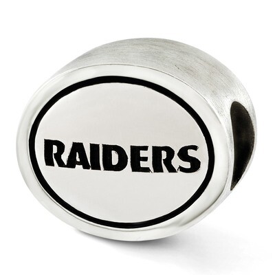 Oakland Raiders NFL Bead Sterling Silver Antiqued QRS3256