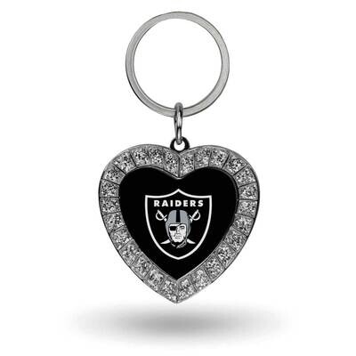 NFL Oakland Raiders Rhinestone Heart Key Ring GC7954, MPN: GC7954, 94746940270