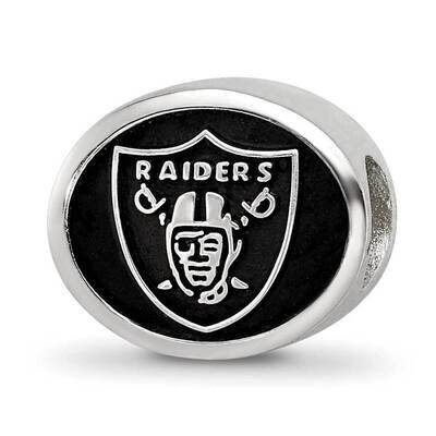 Enameled Oakland Raiders NFL Bead Sterling Silver QRS3064, MPN: QRS3064, 883957765402