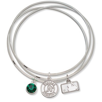 Oakland Atletics Batterman Triple Bangle Bracelet ATHTBB-MLB
