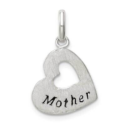 Brushed &amp; Antiqued Mother Heart Pendant Sterling Silver QC9464, MPN: QC9464, 886774118079
