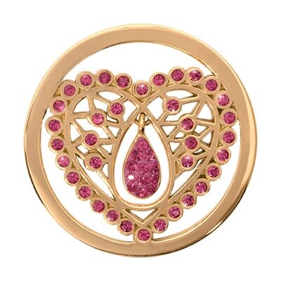 Nikki Lissoni Pink Indian Heart Gold Plated 33mm Coin C1076GM, MPN: C1076GM, 8718627462034