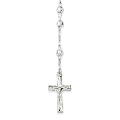 Rosary with Textured Beads Necklace Sterling Silver Polished QH4990, MPN: QH4990, 883957559650