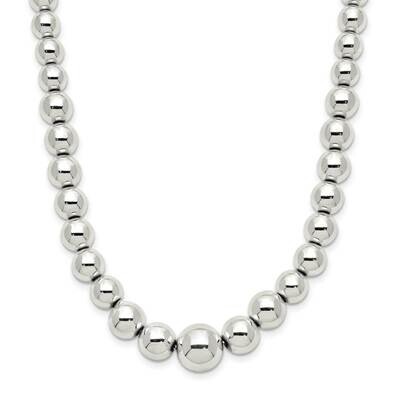 Beaded Necklace Sterling Silver Polished QG5386-18, MPN: QG5386-18, 886774087214
