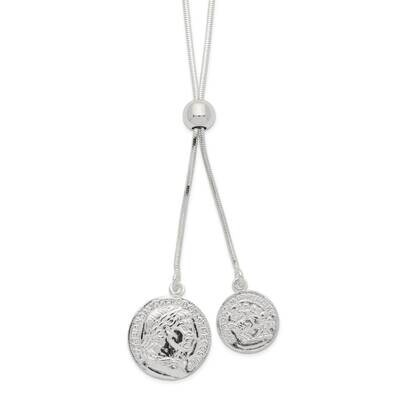 Medallion Adjustable Necklace Sterling Silver Polished QG6190, MPN: QG6190, 196904162965