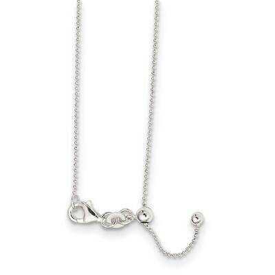 Beaded Adjustable Necklace Sterling Silver Polished QG5350-24, MPN: QG5350-24, 886774124797