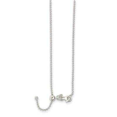 Beaded Adjustable Necklace Sterling Silver Polished QG5349-24, MPN: QG5349-24, 886774049137