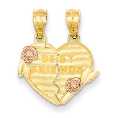 Best Friends break apart Heart Pendant 14k Two-Tone Gold D3892, MPN: D3892, 886774256252