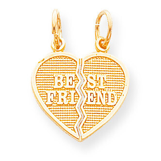 2 Piece Break-Apart Best Friend Heart Charm 10k Gold 10C212, MPN: 10C212, 886774084206