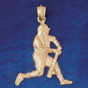 Dazzlers Jewelry Baseball Player Pendant Necklace Charm Bracelet in Yellow, White or Rose Gold 3318…
