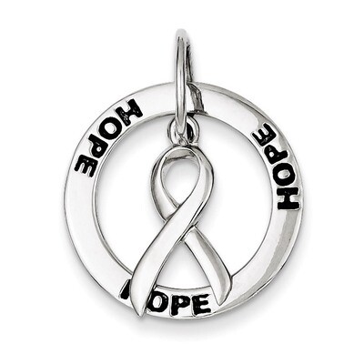 Hope Circle &amp; Cancer Awareness Ribbon Pendant Sterling Silver QC7500, MPN: QC7500, 883957140612
