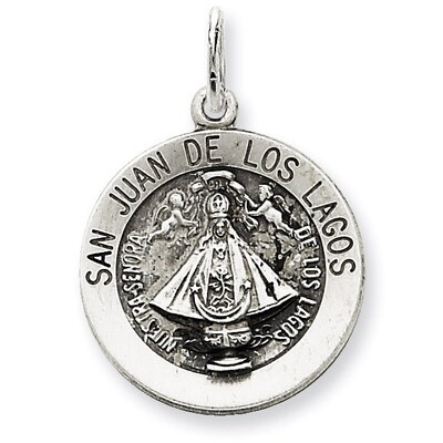 San Juan Los Lagos Medal Antiqued Sterling Silver QC5596, MPN: QC5596, 191101183423