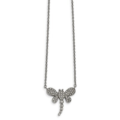 Preciosa Crystal Dragonfly 2 inch Extender Necklace Stainless Steel Polished SRN2015-16 by Chisel, …
