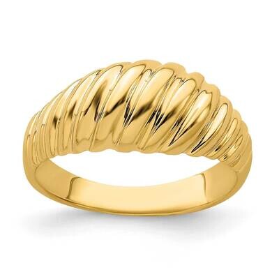 Shrimp Dome Ring 14k Gold Polished R717, MPN: R717, 196904051047