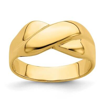 X Dome Ring 14k Gold Polished R722, MPN: R722, 196904050842