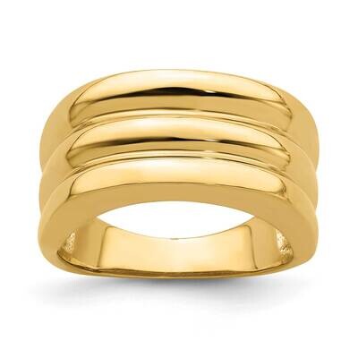 Triple Ridge Dome Ring 14k Gold Polished R706, MPN: R706, 196904051542